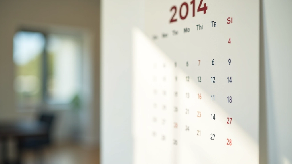 Calendrier marquant le premier jour de la nouvelle année budgétaire avec confiance