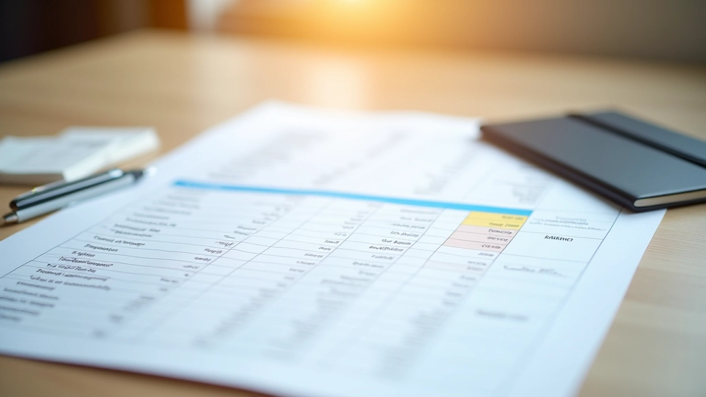 Feuille de calcul colorée montrant les catégories de dépenses organisées par mois et type de charge